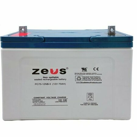 ZEUS BATTERY PRODUCTS 75Ah 12V Nb Sealed Lead Acid Battery PC75-12NB